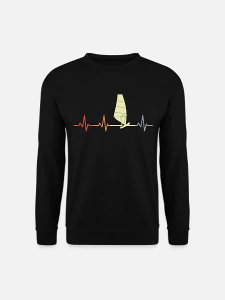 Windsurfer Herzlinie Vintage - Unisex Pullover - Schwarz