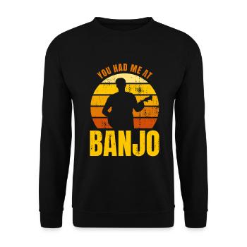 Quote: Banjo player - Unisex Sweatshirt - black - Front - Alina (178cm) & Michal (187cm)