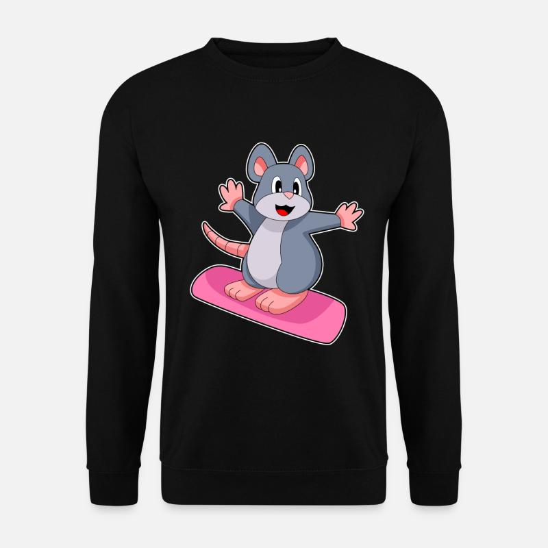 Maus Snowboarder Snowboard - Unisex Pullover - Schwarz