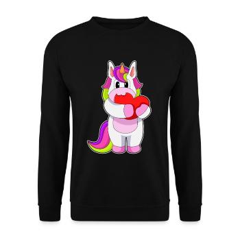 Unicorn Heart - Unisex Sweatshirt - black - Front - Alina (178cm) & Michal (187cm)