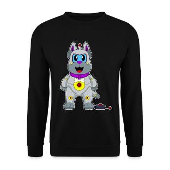Robot chien - Sweat-shirt Unisexe - noir - Devant - Alina (178cm) & Michal (187cm)