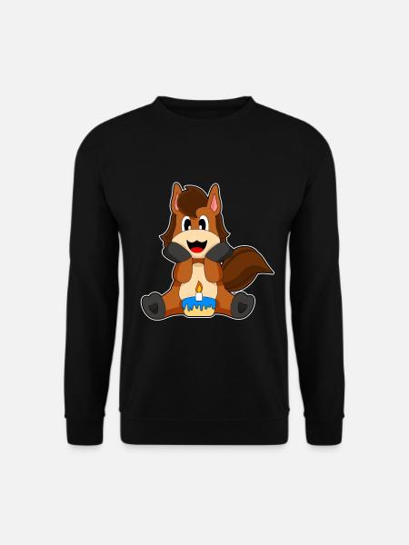 Pferd Geburtstag Kuchen - Unisex Pullover - Schwarz