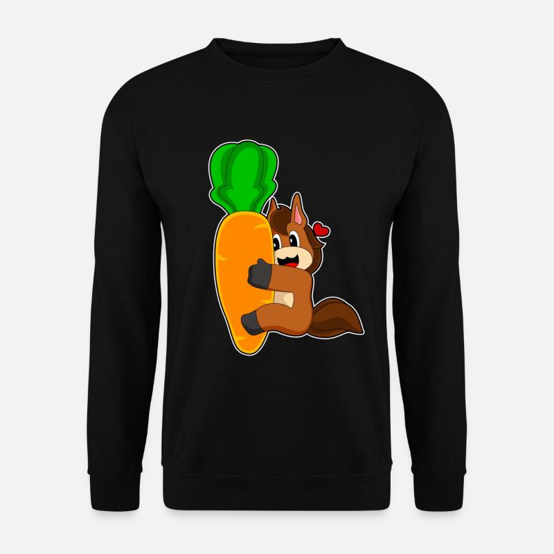 Pferd Karotte - Unisex Pullover - Schwarz