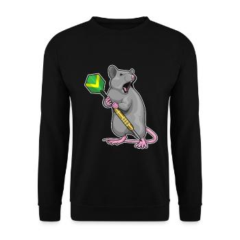 Ratte Dart Dartpfeil - Unisex Pullover - Schwarz - Vorne - Alina (178cm) & Michal (187cm)