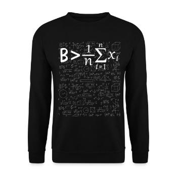 Inspiration mathématique est supérieure à la moyen - Sweat-shirt Unisexe - noir - Devant - Alina (178cm) & Michal (187cm)