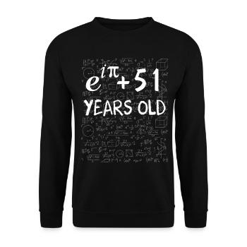 50th birthday 50 years Euler Identity math gift - Unisex Sweatshirt - black - Front - Alina (178cm) & Michal (187cm)