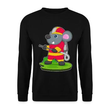 Mouse Firefighter Fire Hose Fire Hose Fire Brigade - Unisex Sweatshirt - black - Front - Alina (178cm) & Michal (187cm)
