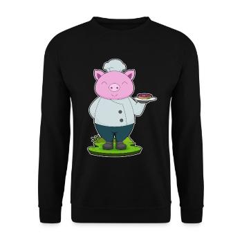 Pork Cook Meat Cooking - Unisex Sweatshirt - black - Front - Alina (178cm) & Michal (187cm)
