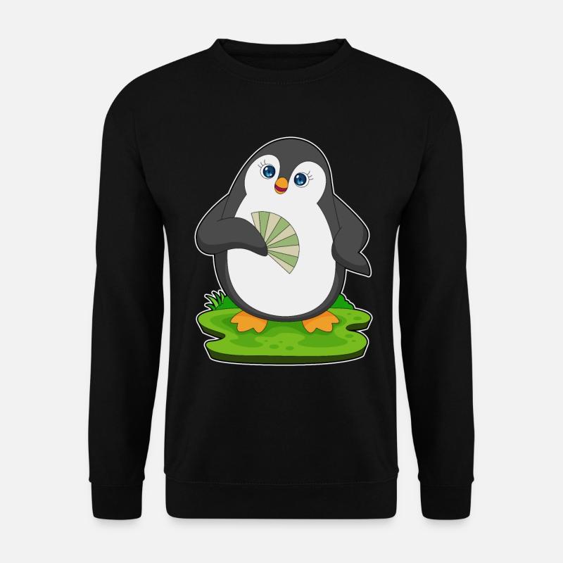 Pingouin Éventail à main - Sweat-shirt Unisexe - noir