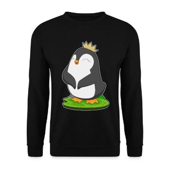 Couronne de Pingouin - Sweat-shirt Unisexe - noir - Devant - Alina (178cm) & Michal (187cm)