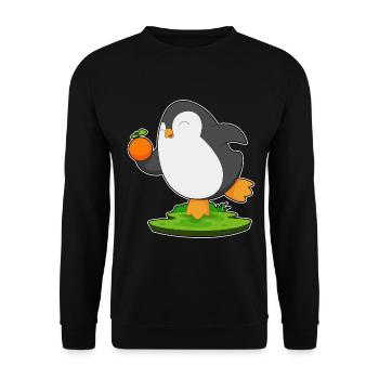 Penguin Orange - Unisex Sweatshirt - black - Front - Alina (178cm) & Michal (187cm)