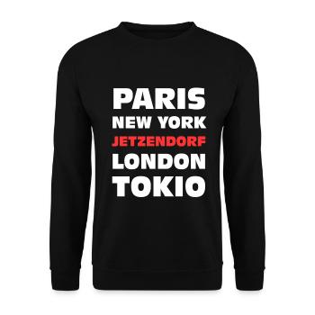 Jetzendorf Bayern lustig  - Unisex Pullover - Schwarz - Vorne - Alina (178cm) & Michal (187cm)