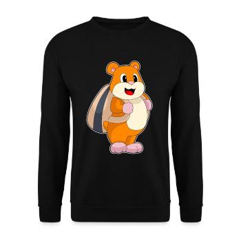 Hamster Student Backpack School - Unisex Sweatshirt - black - Front - Alina (178cm) & Michal (187cm)