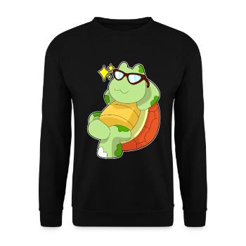 Turtle Sunglasses - Unisex Sweatshirt - black - Front - Alina (178cm) & Michal (187cm)