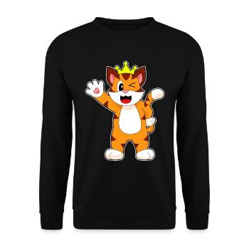 Couronne de Tigre - Sweat-shirt Unisexe - noir - Devant - Alina (178cm) & Michal (187cm)