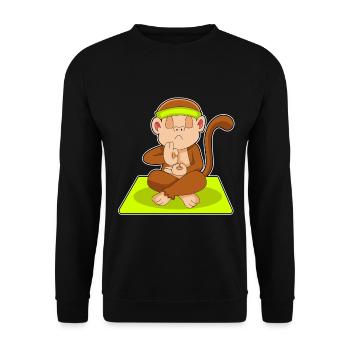 Monkey Yoga Fitness Gymnastics - Unisex Sweatshirt - black - Front - Alina (178cm) & Michal (187cm)