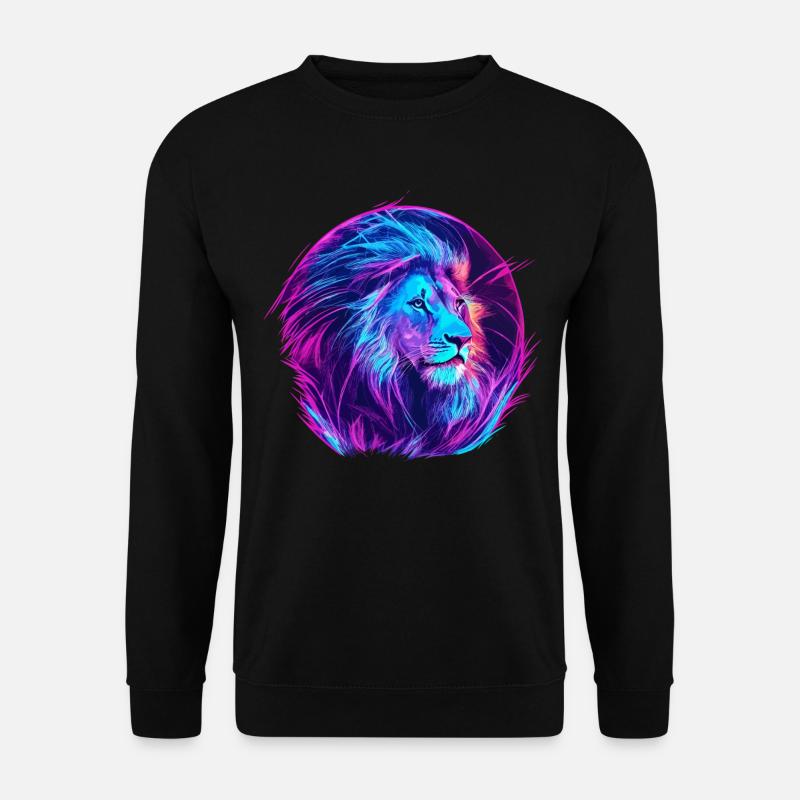 Lion Vaporwave EDM - Sweat-shirt Unisexe - noir