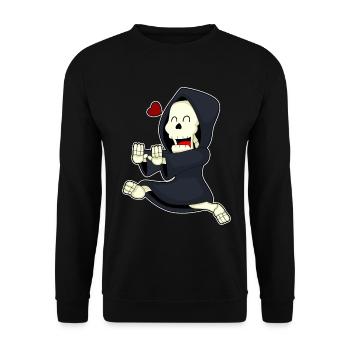 Skeleton Jogger Jogging Sport - Unisex Sweatshirt - black - Front - Alina (178cm) & Michal (187cm)