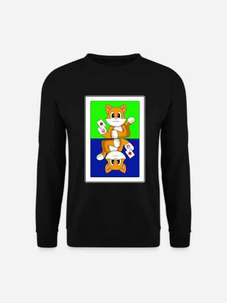 Cat Poker Poker Cards - Unisex Sweatshirt - black