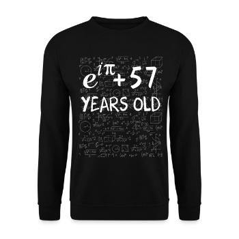 56th Birthday 56 Years Euler Identity Math Gift - Unisex Sweatshirt - black - Front - Alina (178cm) & Michal (187cm)