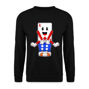 Poker Pokerchips Pokerkarten - Unisex Pullover - Schwarz - Vorne - Alina (178cm) & Michal (187cm)