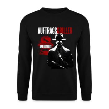 Auftragsgriller BBQ Grillen Grill Geschenk Papa - Unisex Pullover - Schwarz - Vorne - Alina (178cm) & Michal (187cm)
