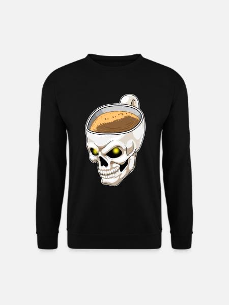 Skull cup of coffee - Unisex Sweatshirt - black
