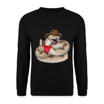 Chapeau de cowboy serpent - Sweat-shirt Unisexe - noir - Devant - Alina (178cm) & Michal (187cm)