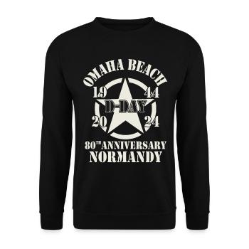 Omaha Beach 1944 D Day 2024 80th Anniversary - Unisex Sweatshirt - black - Front - Alina (178cm) & Michal (187cm)