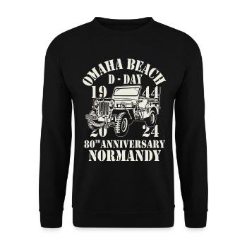 Omaha Beach D-Day 80th Anniversary Normandy - Unisex Sweatshirt - black - Front - Alina (178cm) & Michal (187cm)