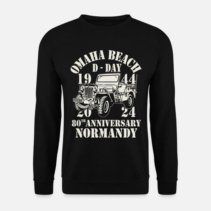 Omaha Beach D-Day 80. Jahrestag Normandie - Unisex Pullover - Schwarz