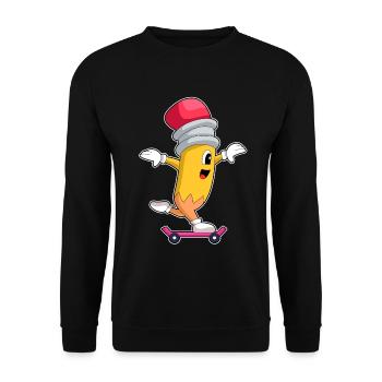 Pencil Skater Skateboard - Sweat-shirt Unisexe - noir - Devant - Alina (178cm) & Michal (187cm)