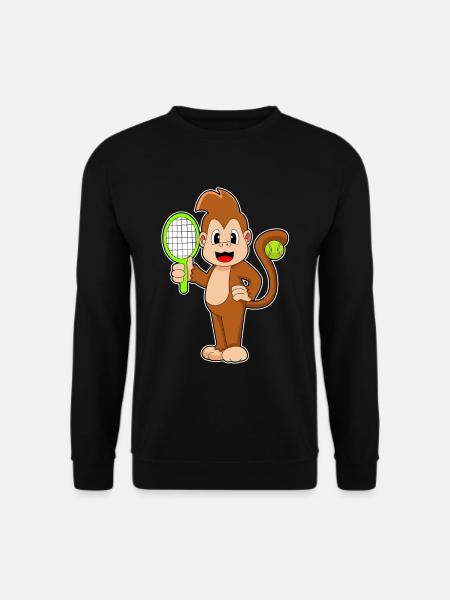 Affe Tennis Tennisschläger - Unisex Pullover - Schwarz