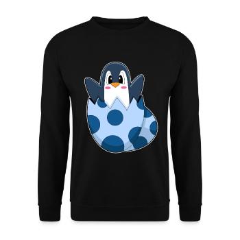 Penguin Egg - Unisex Sweatshirt - black - Front - Alina (178cm) & Michal (187cm)