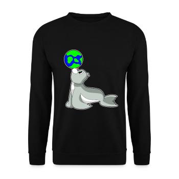 Phoque Terre - Sweat-shirt Unisexe - noir - Devant - Alina (178cm) & Michal (187cm)