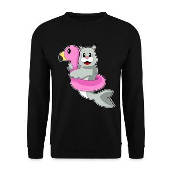 Seehund Schwimmen Schwimmring Sommer - Unisex Pullover - Schwarz - Vorne - Alina (178cm) & Michal (187cm)