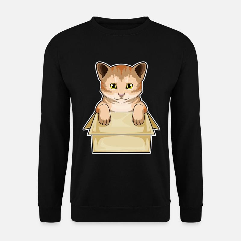 Katze Karton - Unisex Pullover - Schwarz