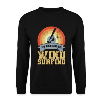 Vintage Windsurfer Zitat - Unisex Pullover - Schwarz - Vorne - Alina (178cm) & Michal (187cm)