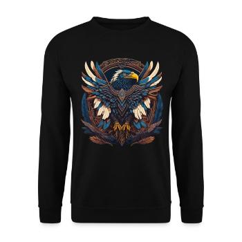 Native Native American Native American Falcon Animal - Unisex Sweatshirt - black - Front - Alina (178cm) & Michal (187cm)