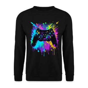Contrôleur de jeu Graffiti coloré - Sweat-shirt Unisexe - noir - Devant - Alina (178cm) & Michal (187cm)