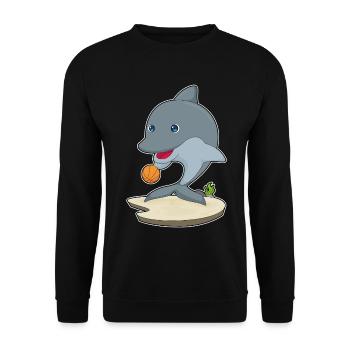 Dolphin Basketball Player Basketball - Sweat-shirt Unisexe - noir - Devant - Alina (178cm) & Michal (187cm)