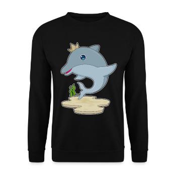Dolphin Crown - Unisex Sweatshirt - black - Front - Alina (178cm) & Michal (187cm)