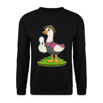 Ferme d’œufs de Duck Farmer - Sweat-shirt Unisexe - noir - Devant - Alina (178cm) & Michal (187cm)