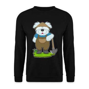 Hund Landwirt Spitzhacke Bauernhof - Unisex Pullover - Schwarz - Vorne - Alina (178cm) & Michal (187cm)