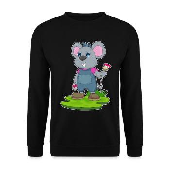 Maus Maler Pinsel Malen - Unisex Pullover - Schwarz - Vorne - Alina (178cm) & Michal (187cm)