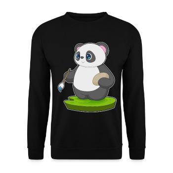 Peinture au pinceau de peintre panda - Sweat-shirt Unisexe - noir - Devant - Alina (178cm) & Michal (187cm)