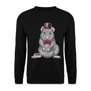 Ratte Bräutigam Zylinder Hochzeit - Unisex Pullover - Schwarz - Vorne - Alina (178cm) & Michal (187cm)