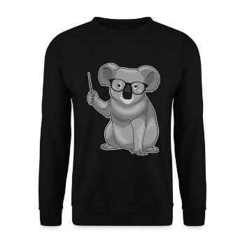 Koala Teacher Pointing Stick School - Unisex Sweatshirt - black - Front - Alina (178cm) & Michal (187cm)