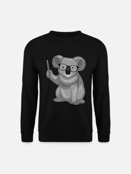 Koala Teacher Pointing Stick School - Unisex Sweatshirt - black