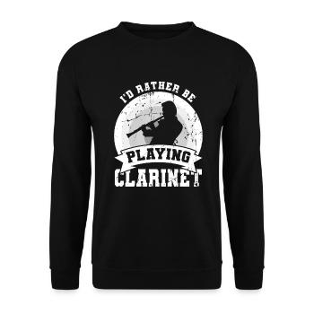 Blague amusante pour clarinette - Sweat-shirt Unisexe - noir - Devant - Alina (178cm) & Michal (187cm)